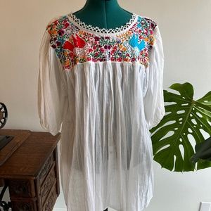 Vintage Mexican embroidered blouse